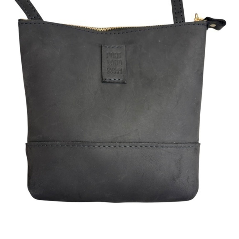Portland leather black festival crossbody bag